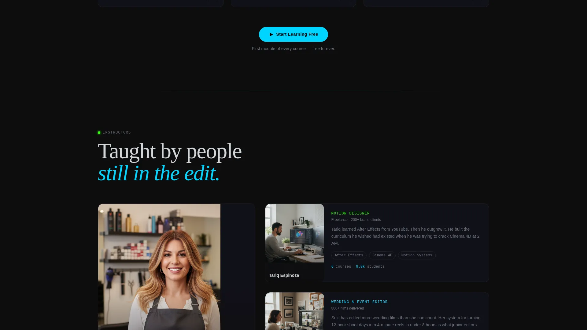 Video Tutorial Landing Page Template for Editors