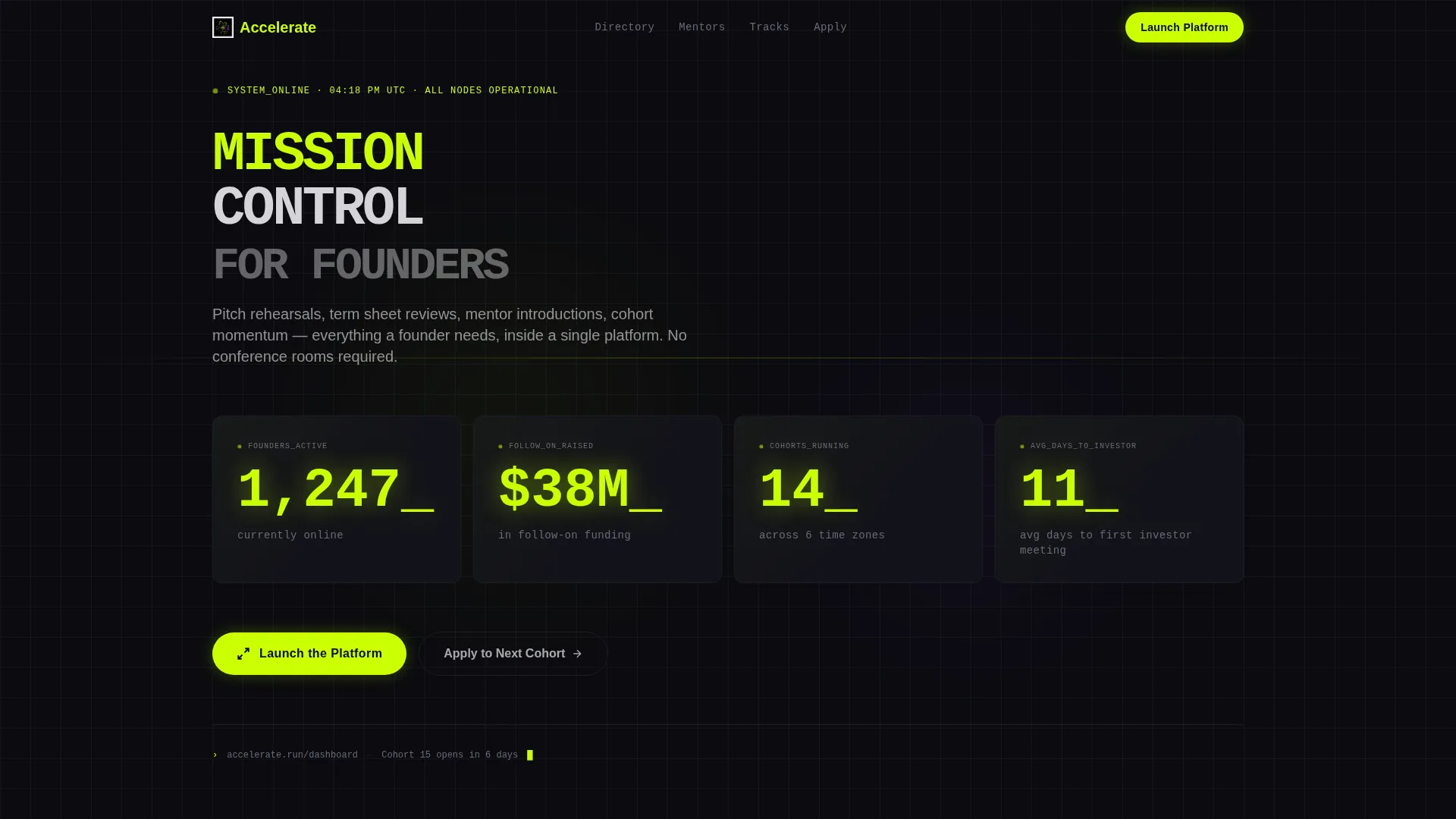 Virtual Accelerator Program Startup Directory Website Template