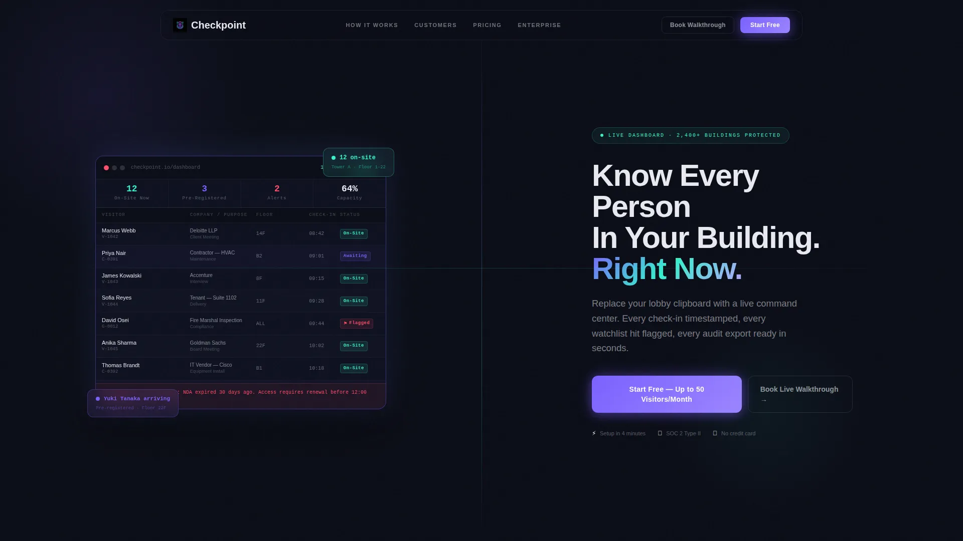 Visitor Management System Landing Page Template
