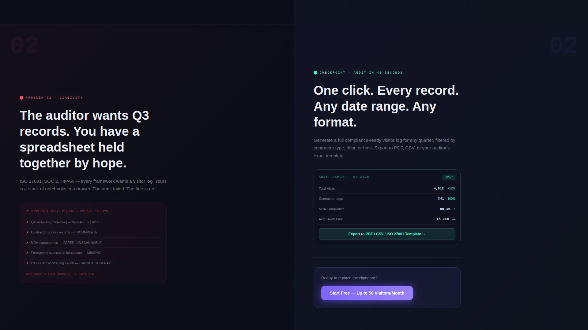 Visitor Management System Landing Page Template