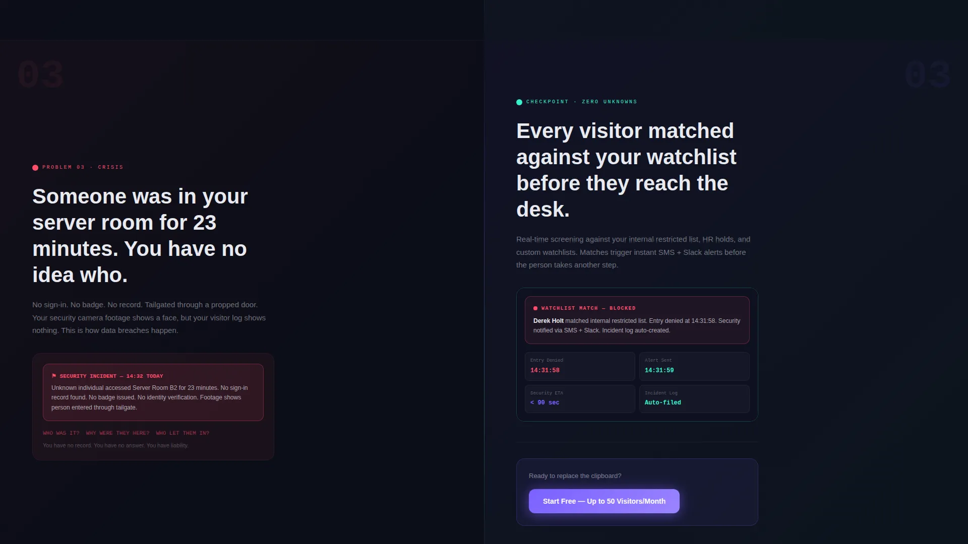 Visitor Management System Landing Page Template