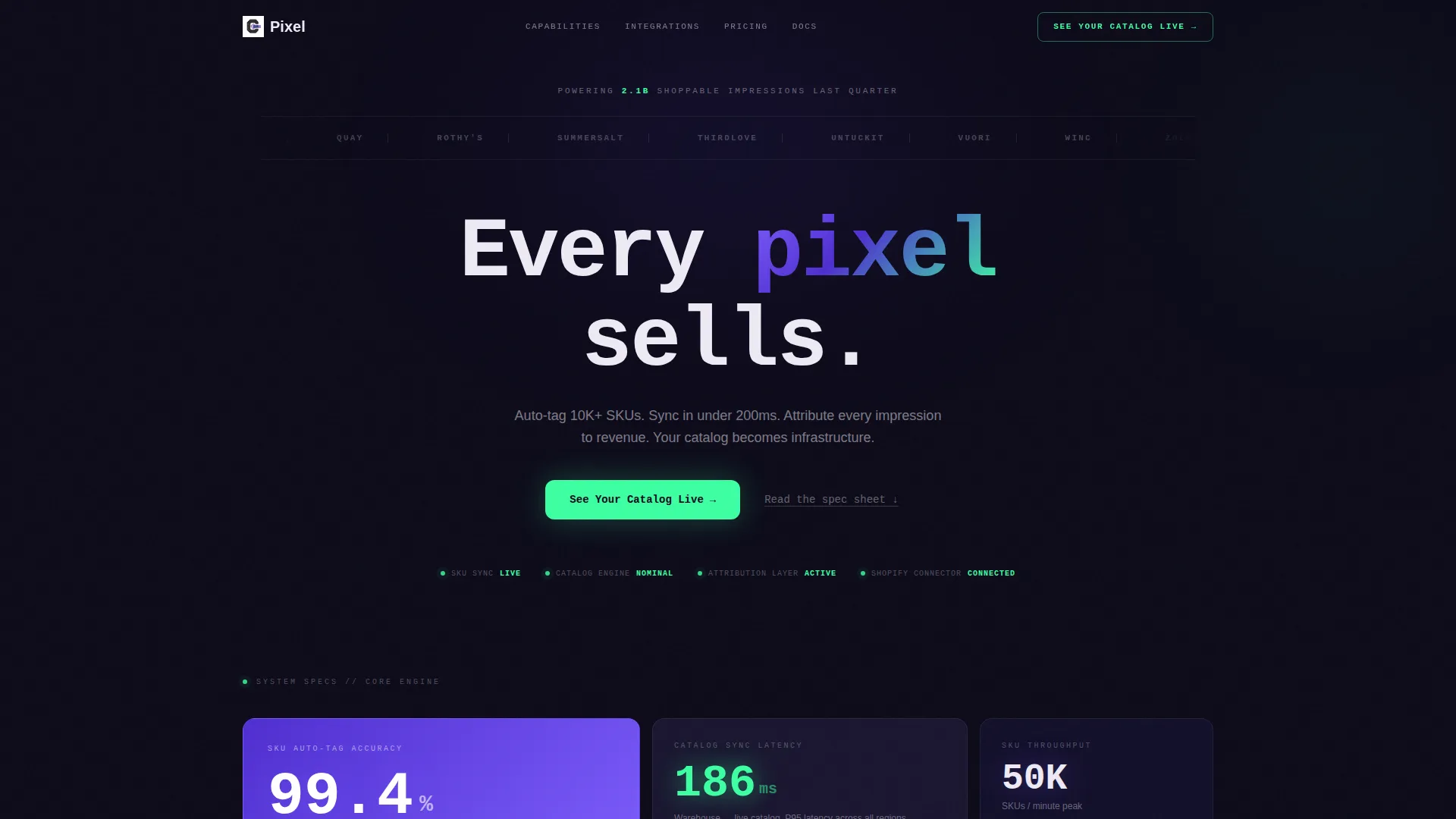 Bento Grid Visual Commerce Landing Page Template