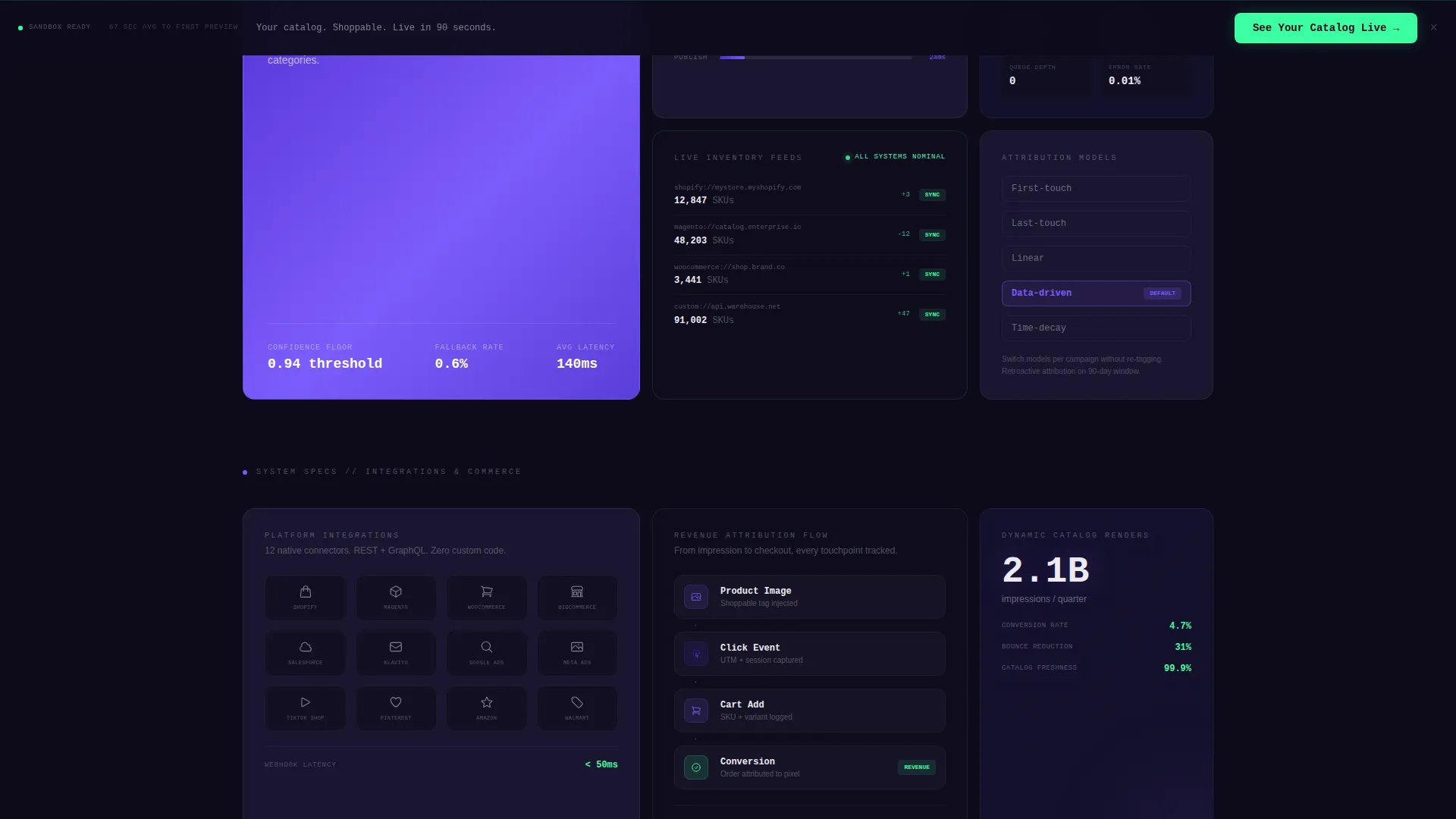 Bento Grid Visual Commerce Landing Page Template