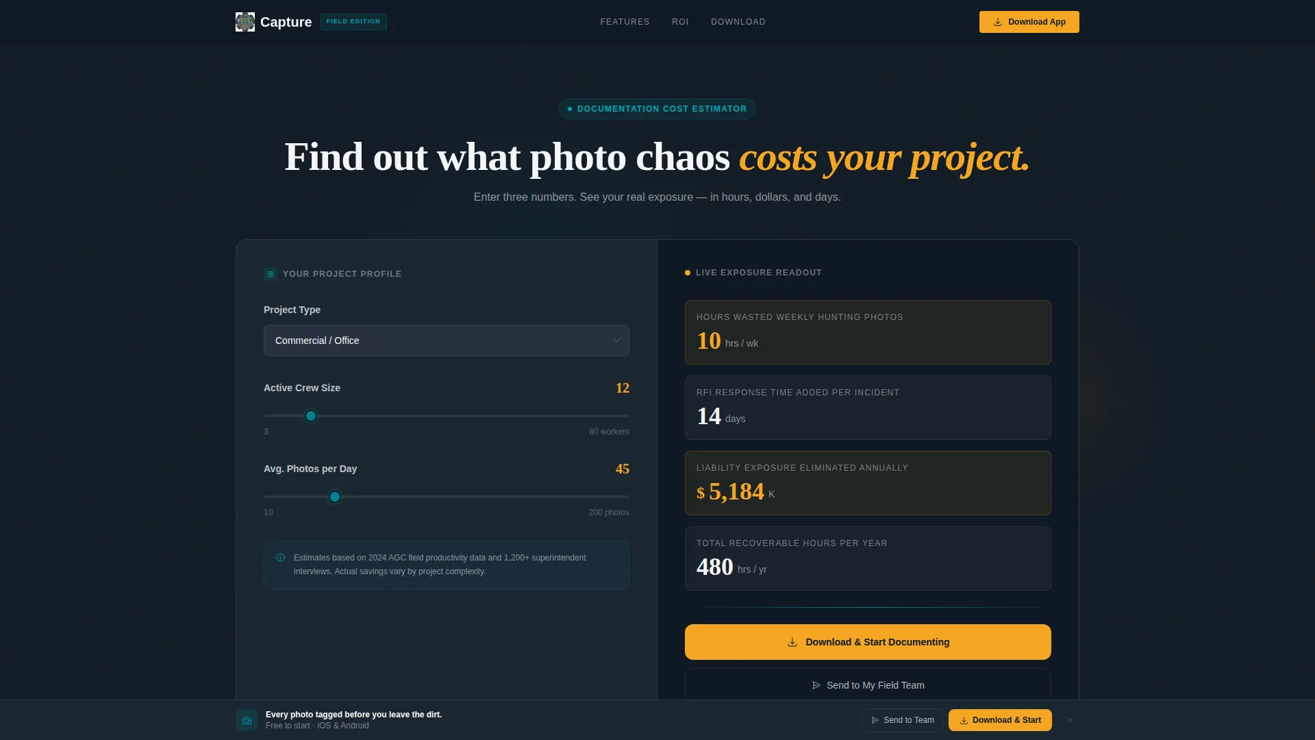 Jobsite Photo Documentation Landing Page Template