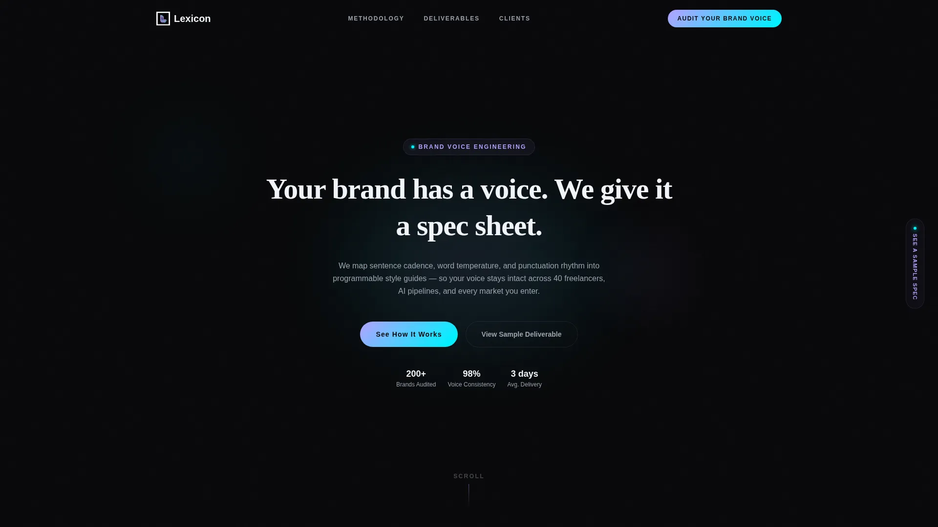 Voice & Tone Guide Consultancy Landing Page Template