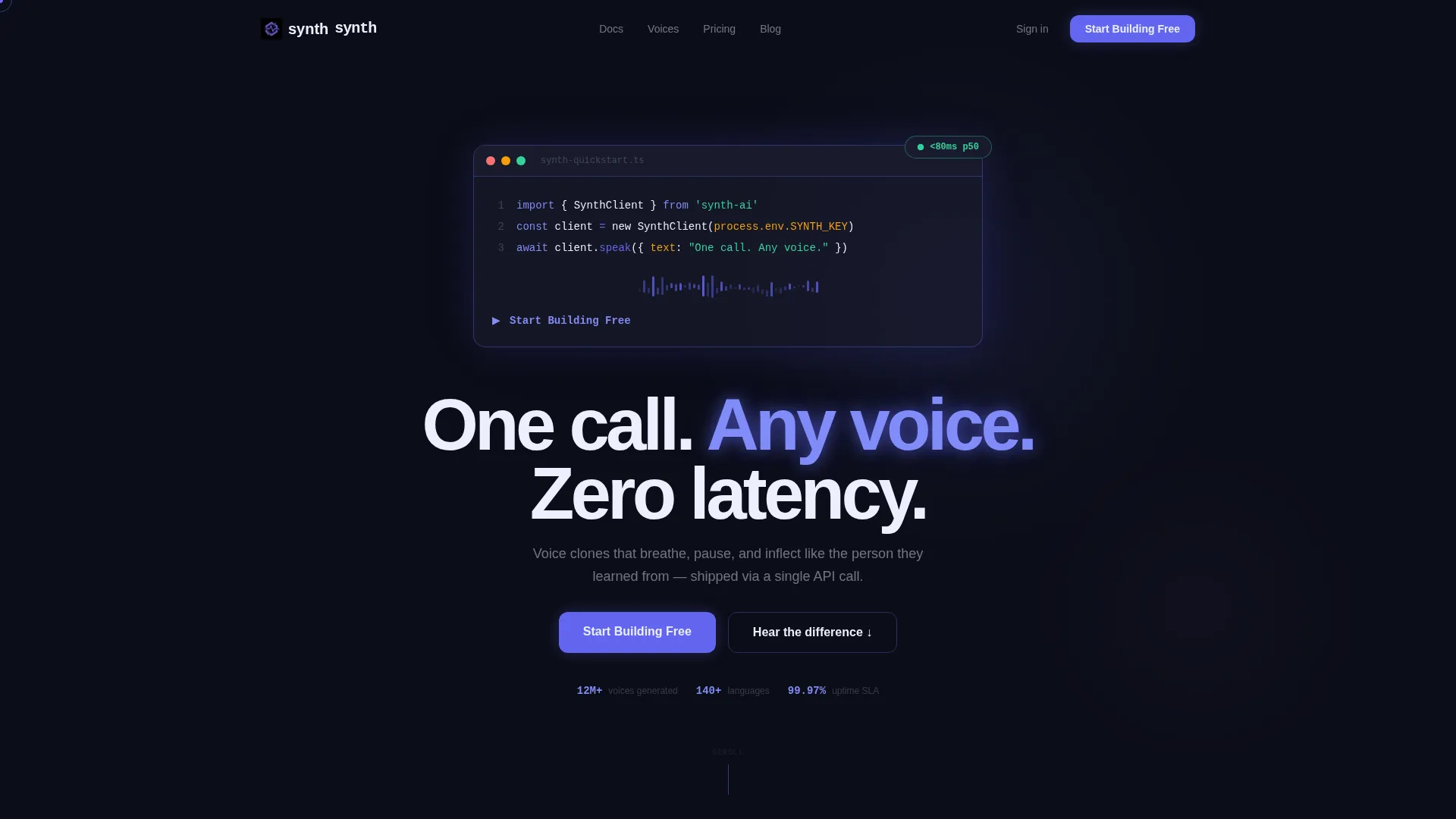Voice AI Landing Page Template - Card Grid Demo