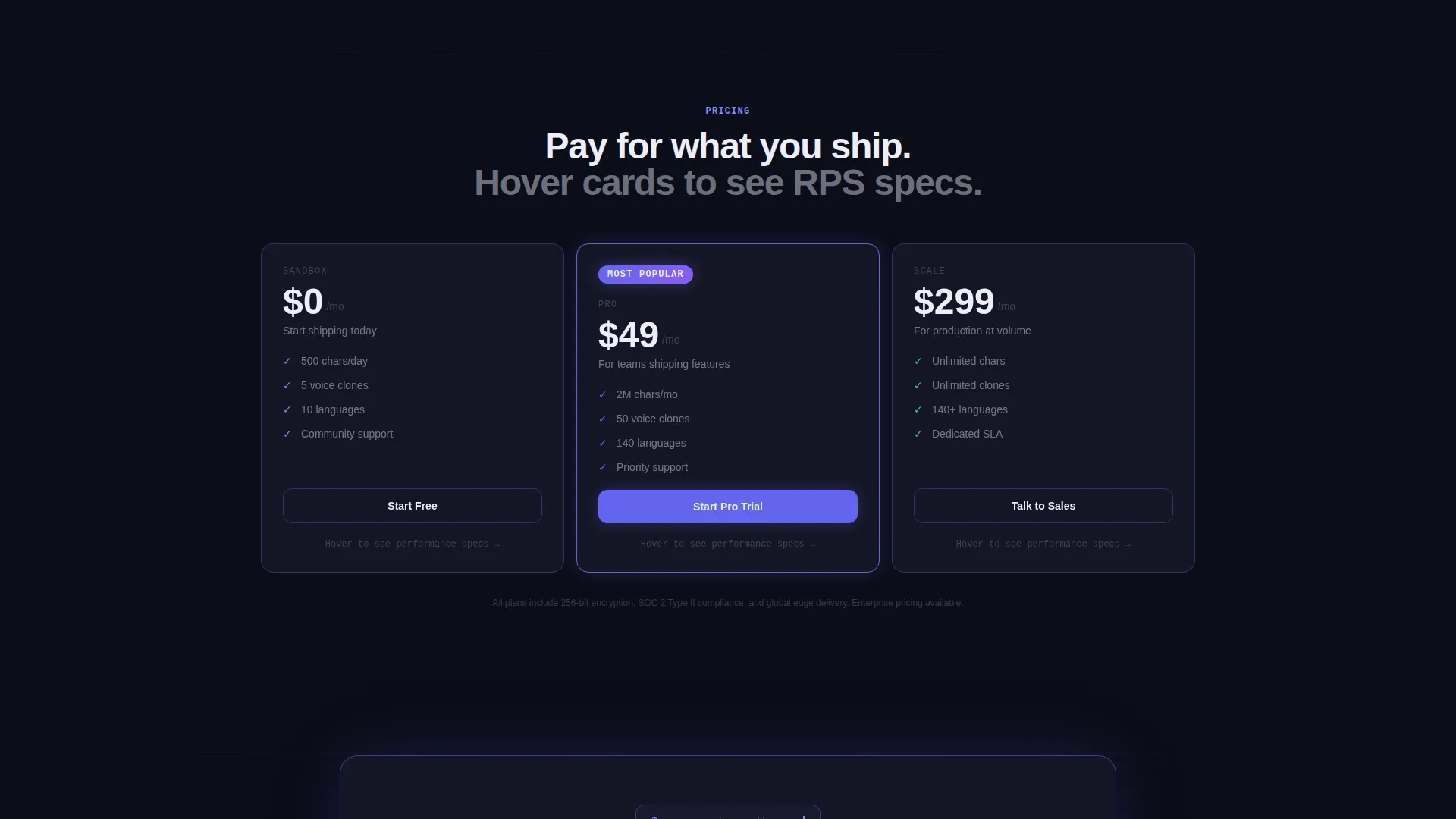 Voice AI Landing Page Template - Card Grid Demo