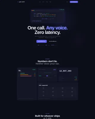 Voice AI Landing Page Template - Card Grid Demo