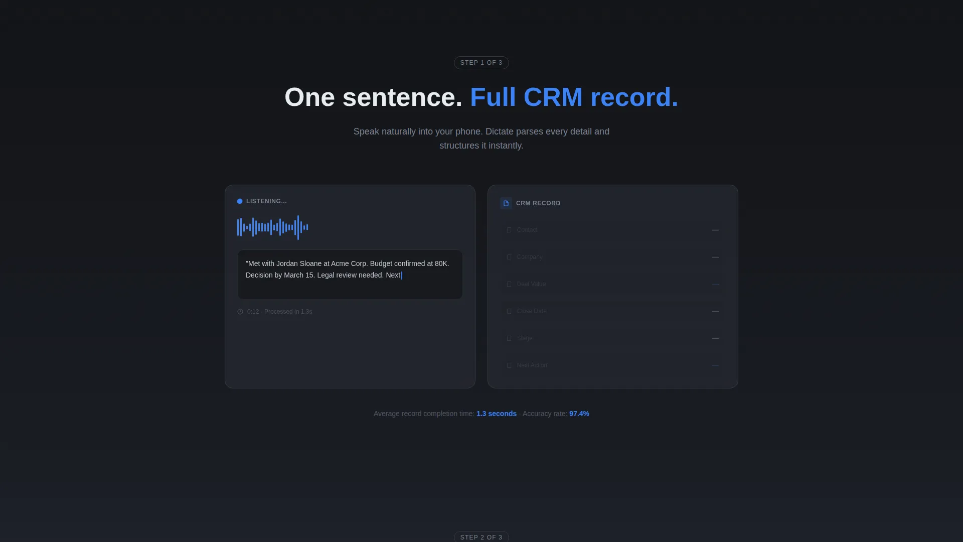 Voice-Activated CRM Landing Page Template