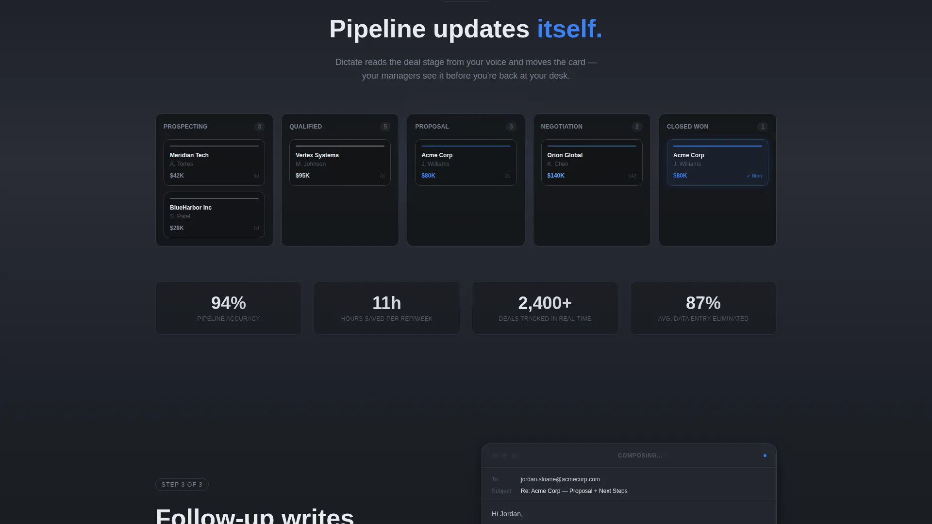 Voice-Activated CRM Landing Page Template