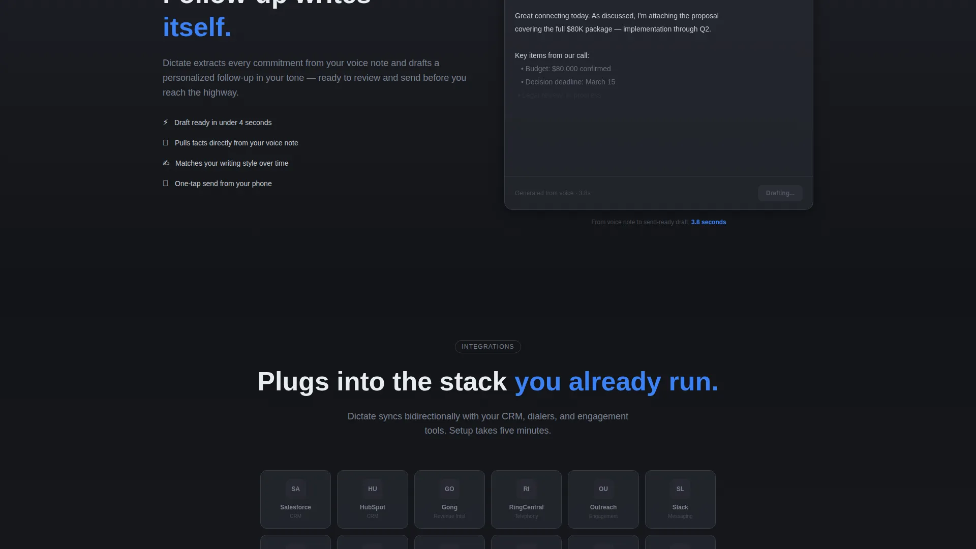 Voice-Activated CRM Landing Page Template