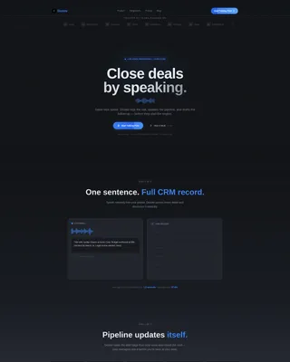 Voice-Activated CRM Landing Page Template
