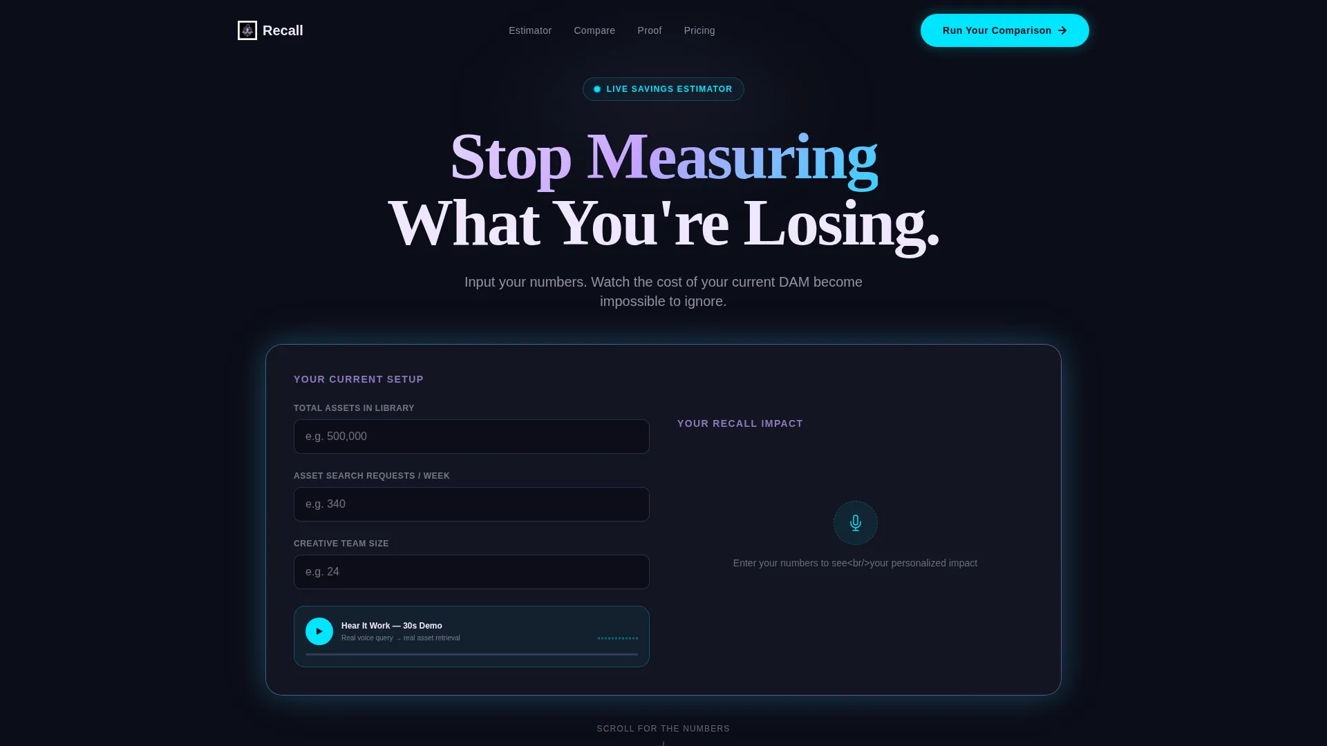 Voice-Activated DAM Comparison Landing Page Template
