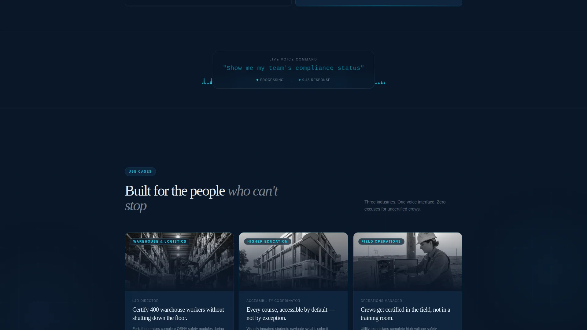 Voice-Activated LMS Landing Page Template