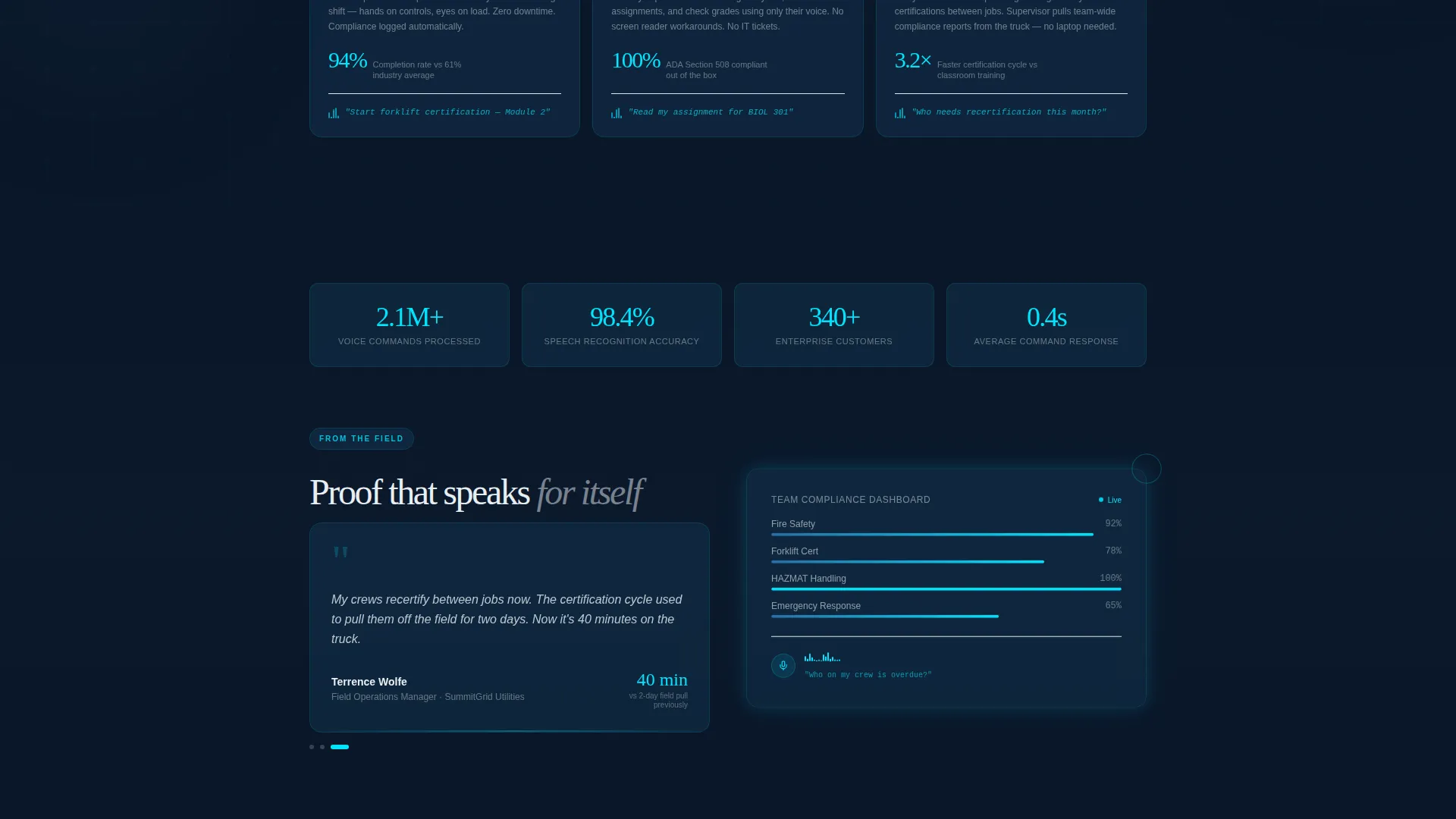 Voice-Activated LMS Landing Page Template
