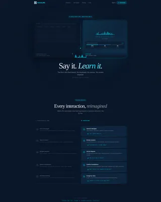 Voice-Activated LMS Landing Page Template