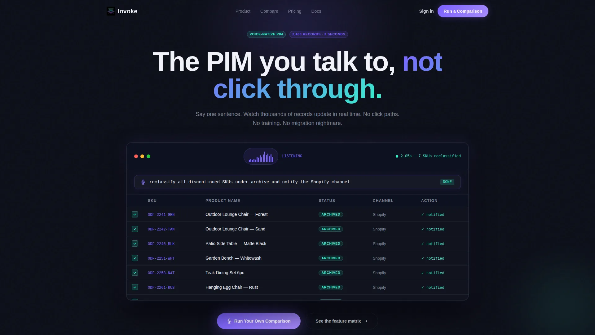 Voice-Activated PIM Landing Page Template