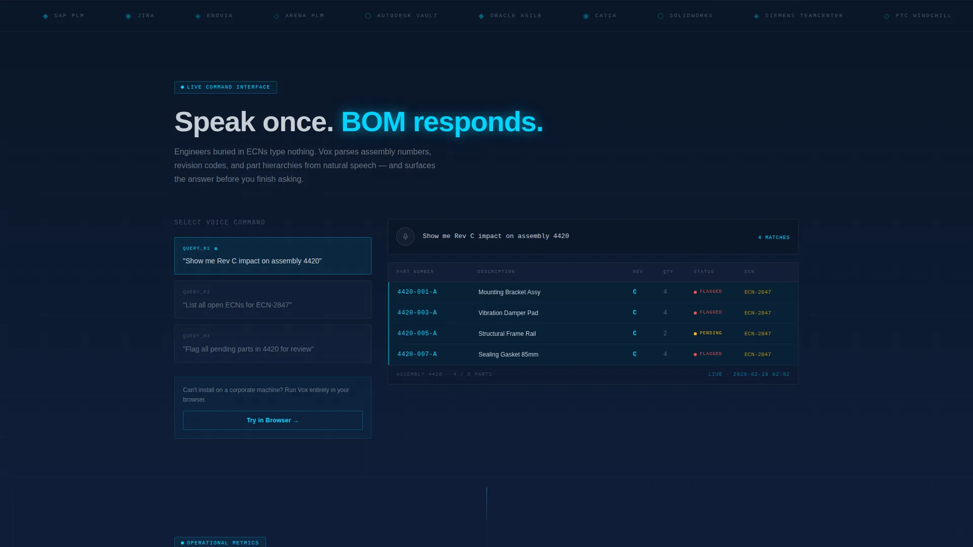 Voice-Activated PLM Landing Page Template