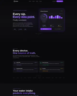 Precision Hydration Tracker Landing Page Template