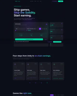 Web3 Gaming Landing Page Template with Yield Calculator