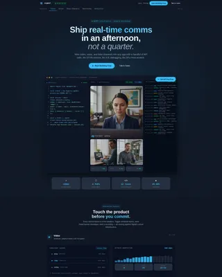 WebRTC Platform Landing Page Template for Developers