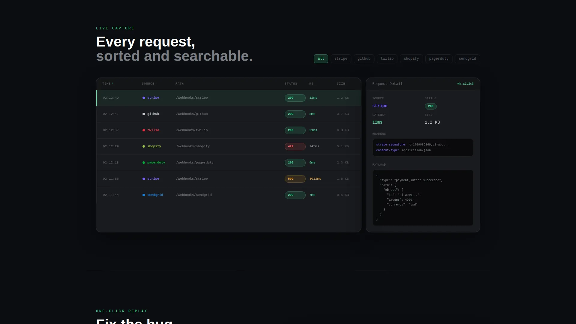 Developer Landing Page Template for Webhook Tools