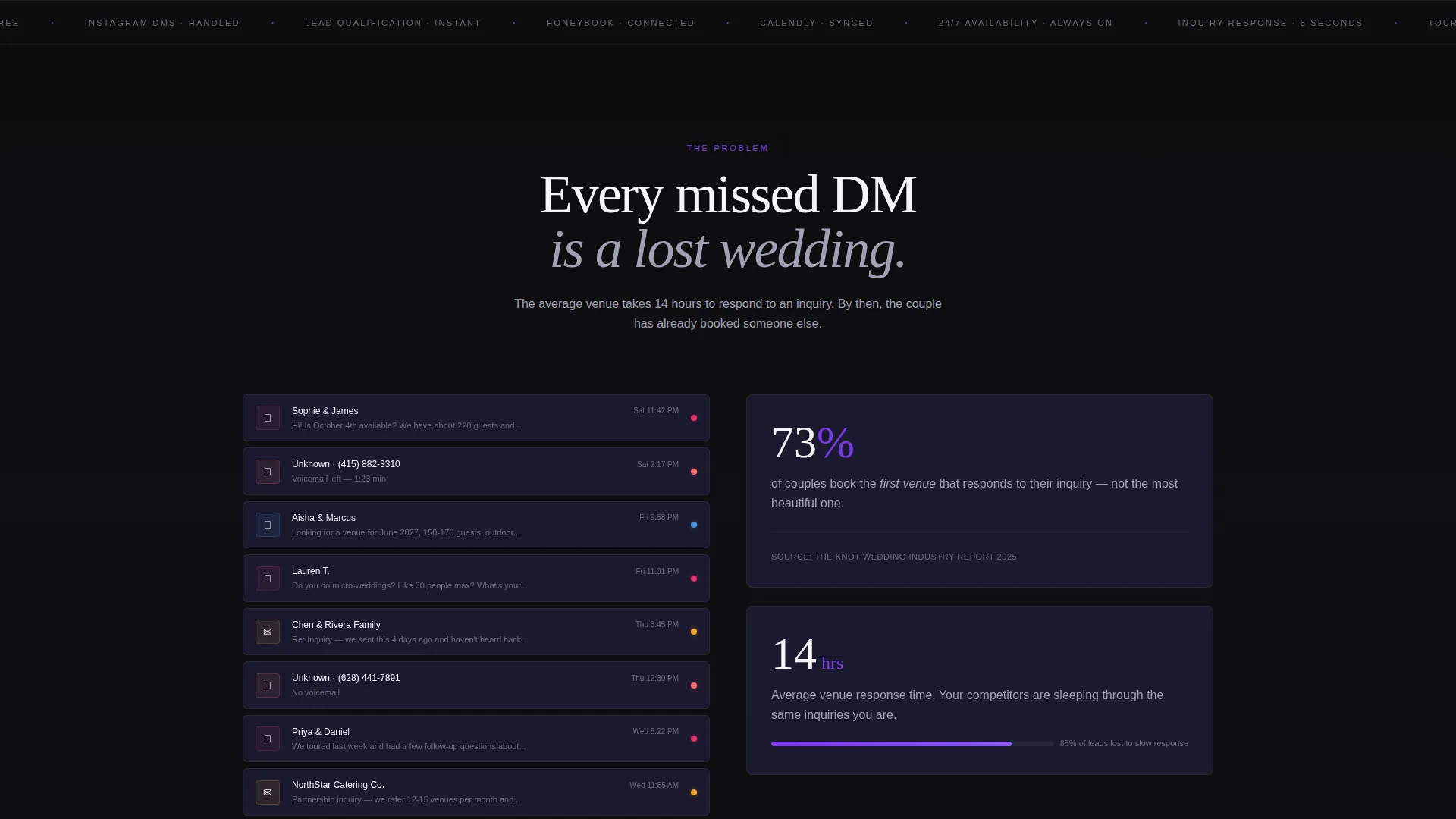 Wedding AI Customer Service Landing Page Template