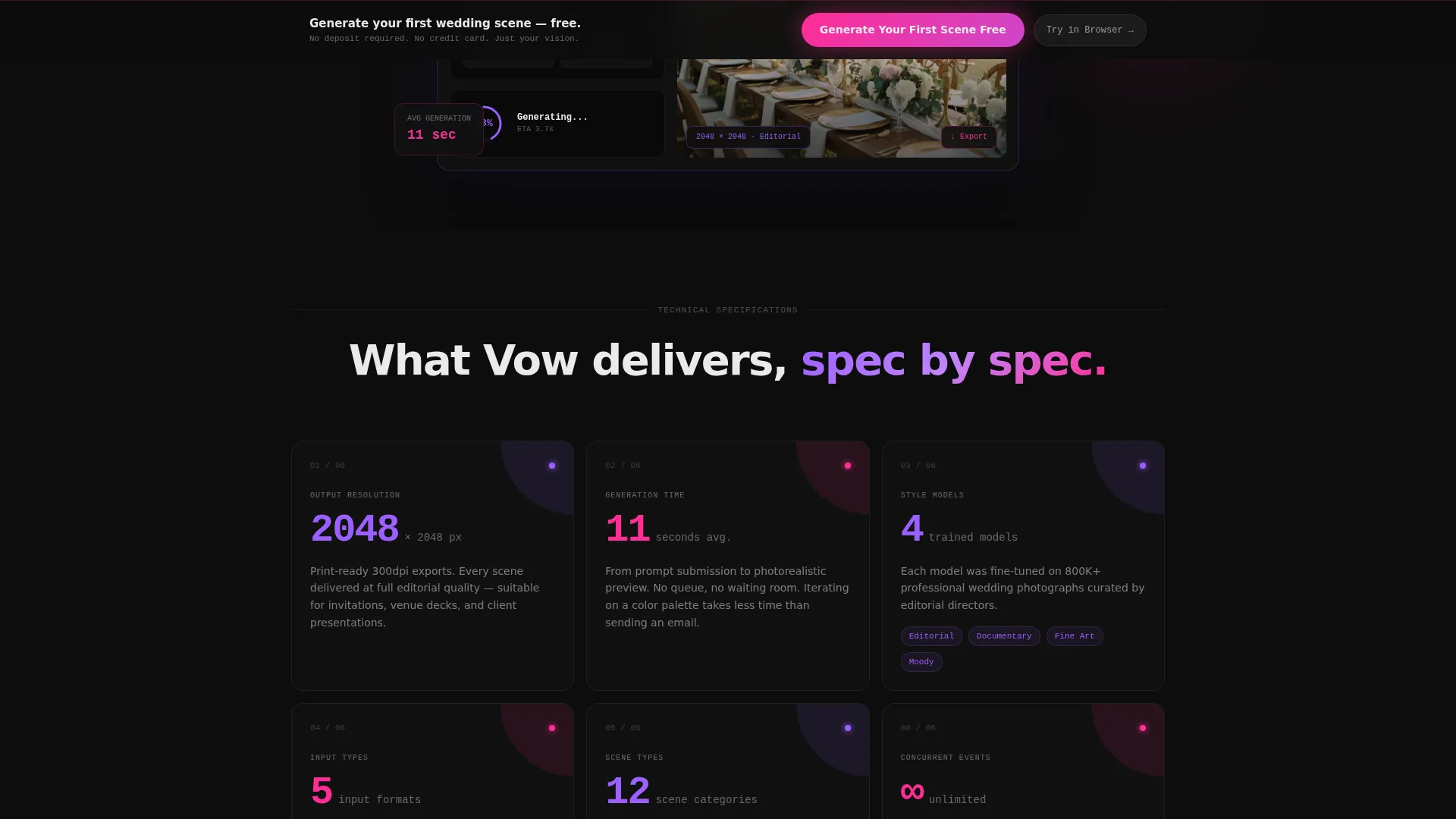 Wedding AI Image Generator Landing Page Template