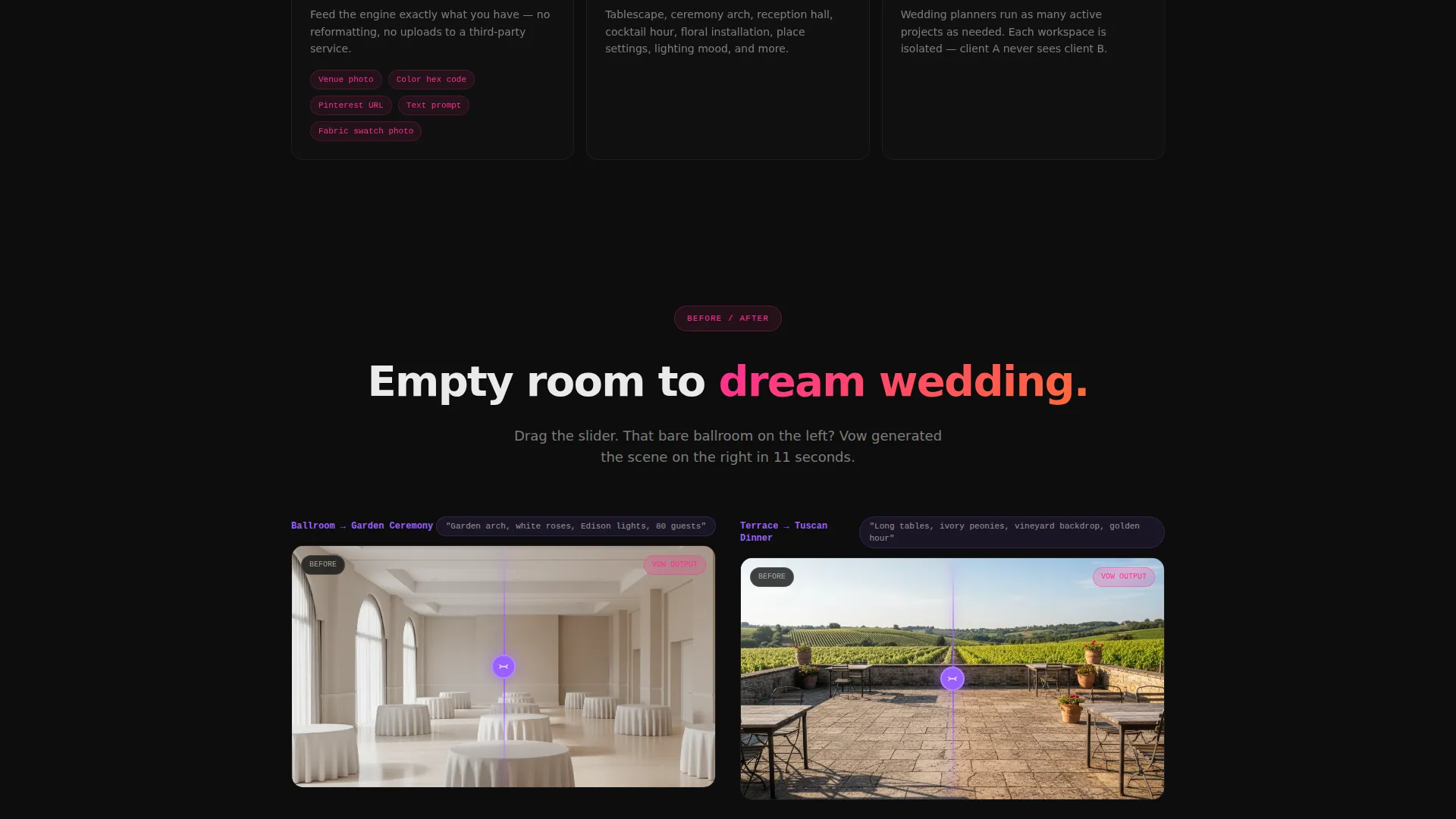 Wedding AI Image Generator Landing Page Template