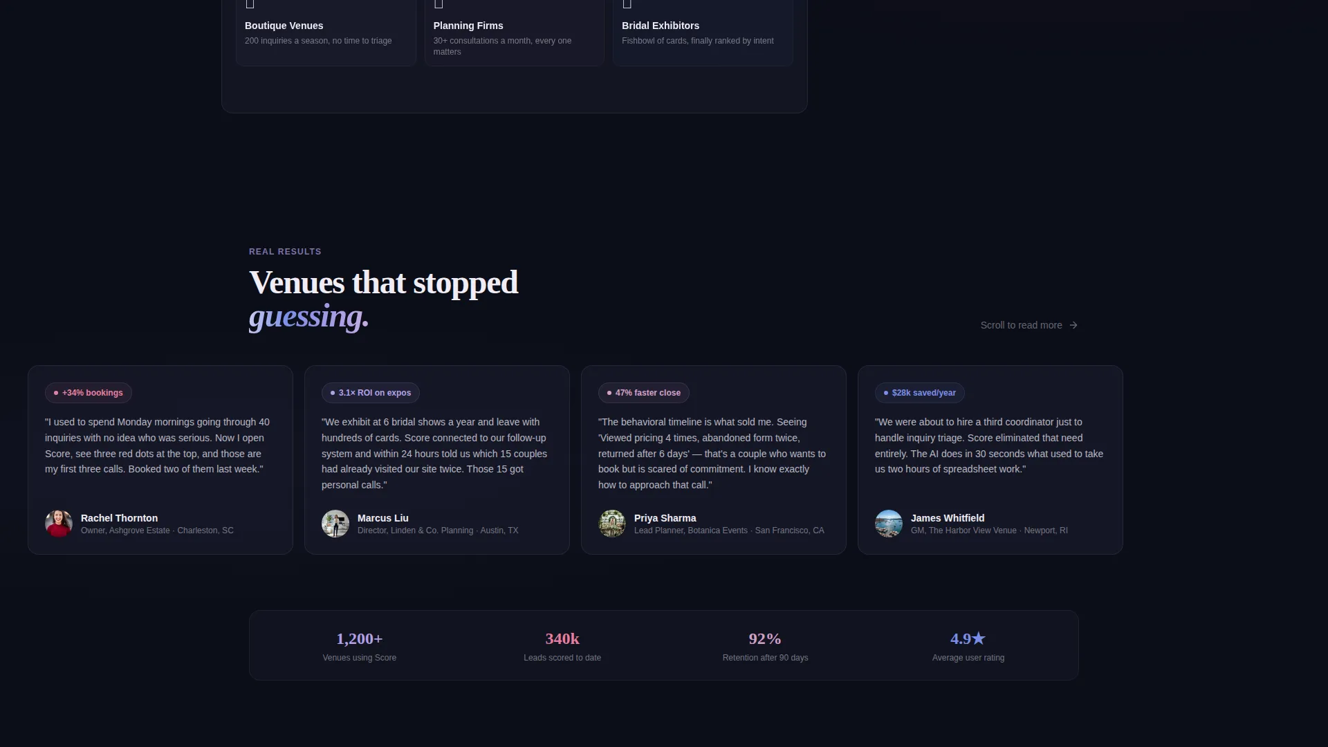 Wedding AI Lead Scoring Landing Page Template