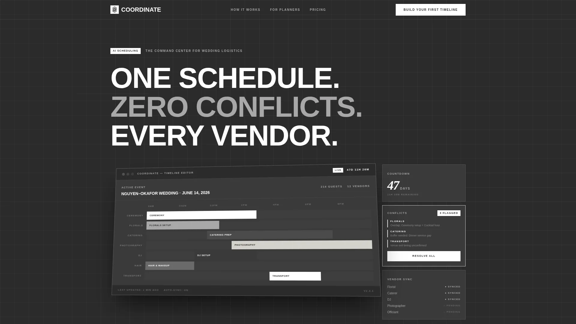 Wedding AI Scheduling Assistant Landing Page