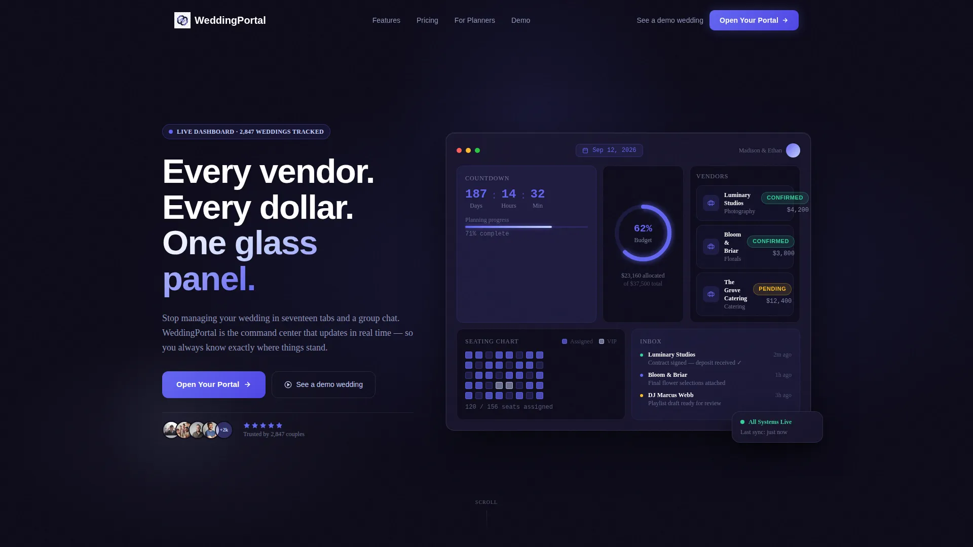 Wedding Client Portal Landing Page Template