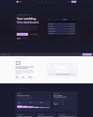 Bento Grid Wedding Customer Portal Landing Page