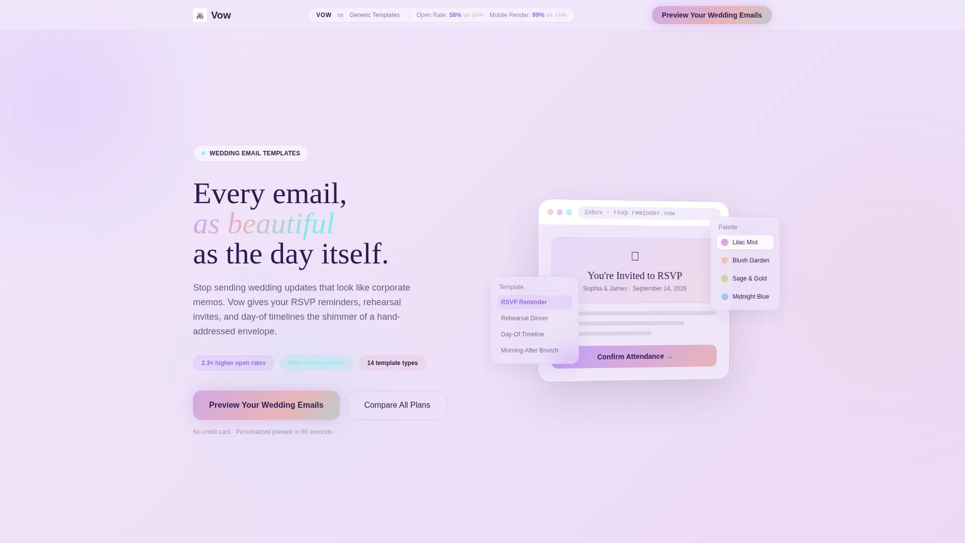 Sophisticated Wedding Planning Landing Page Template