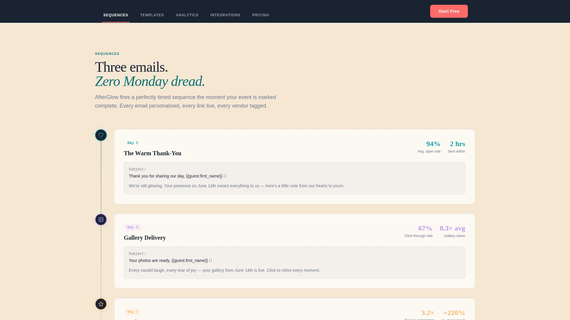 Wedding Follow-Up Email Landing Page Template