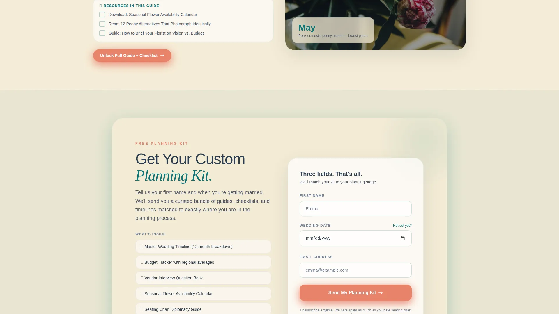 Elegant Wedding Knowledge Base Landing Page Template