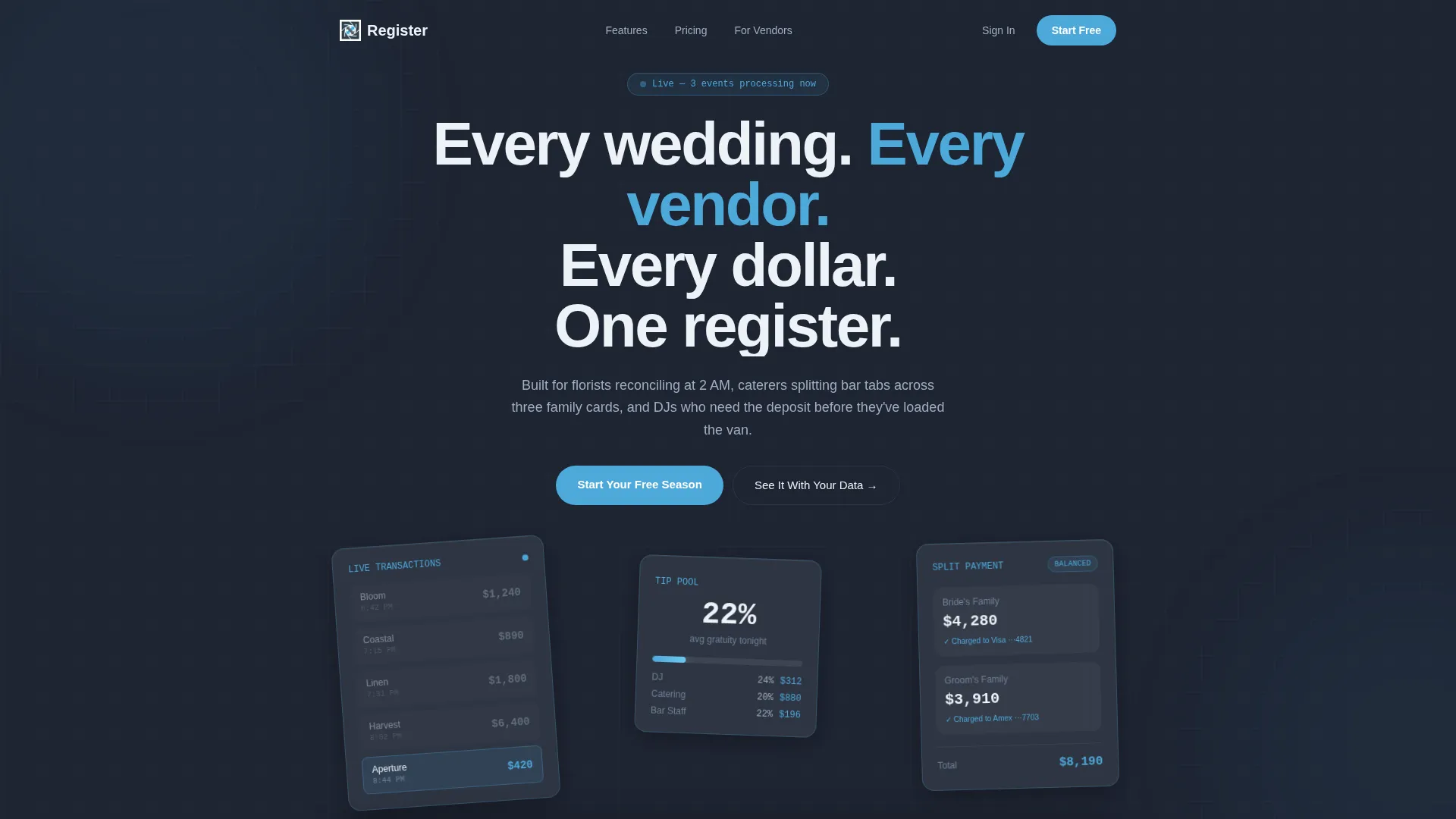 Wedding POS System Landing Page Template