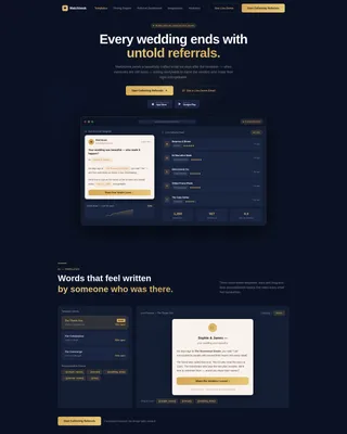 Wedding Referral Email App Landing Page Template