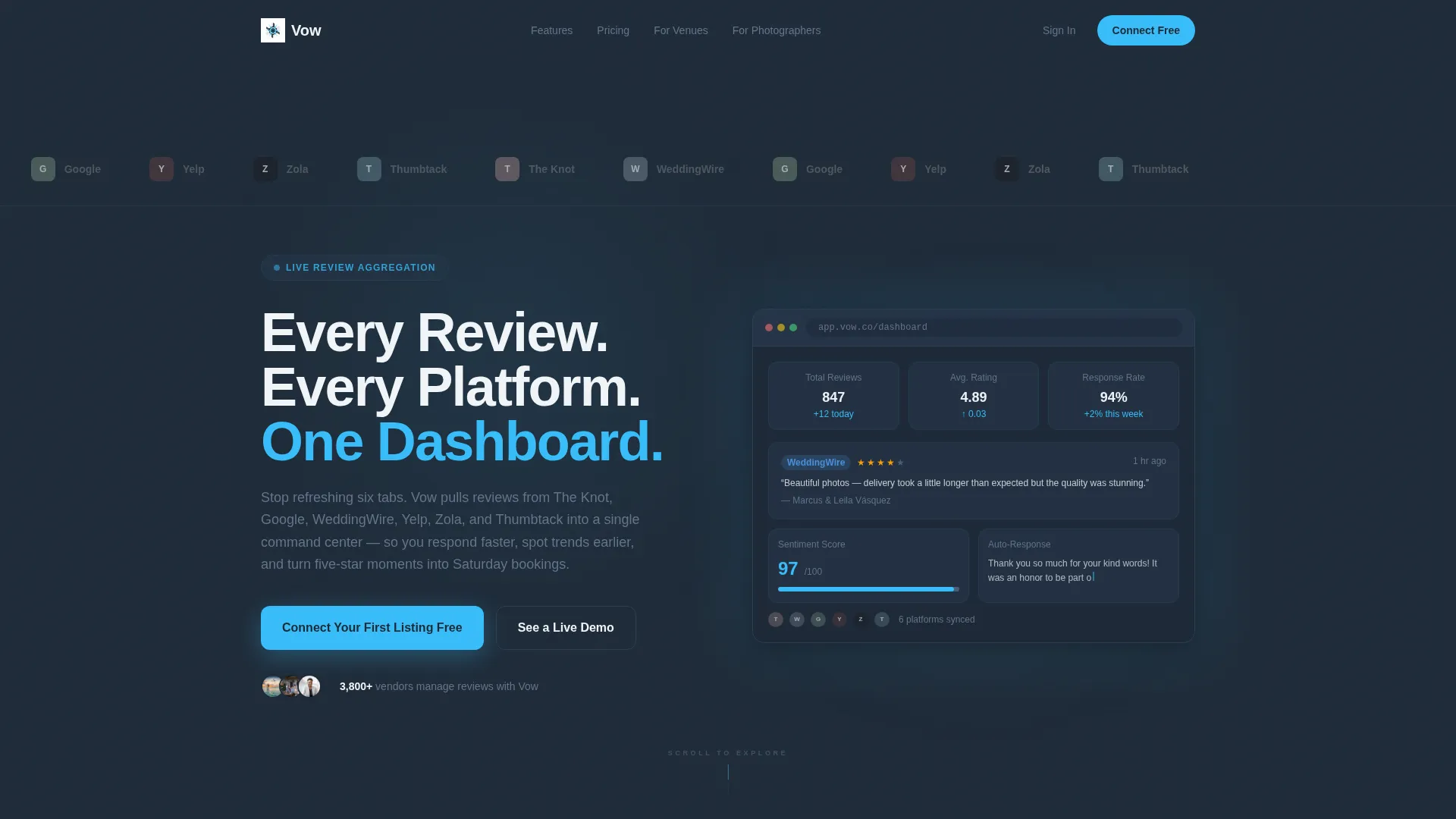 Wedding Review Management Comparison Landing Page