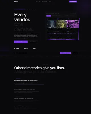 Brutalist Wedding Vendor Directory Landing Page