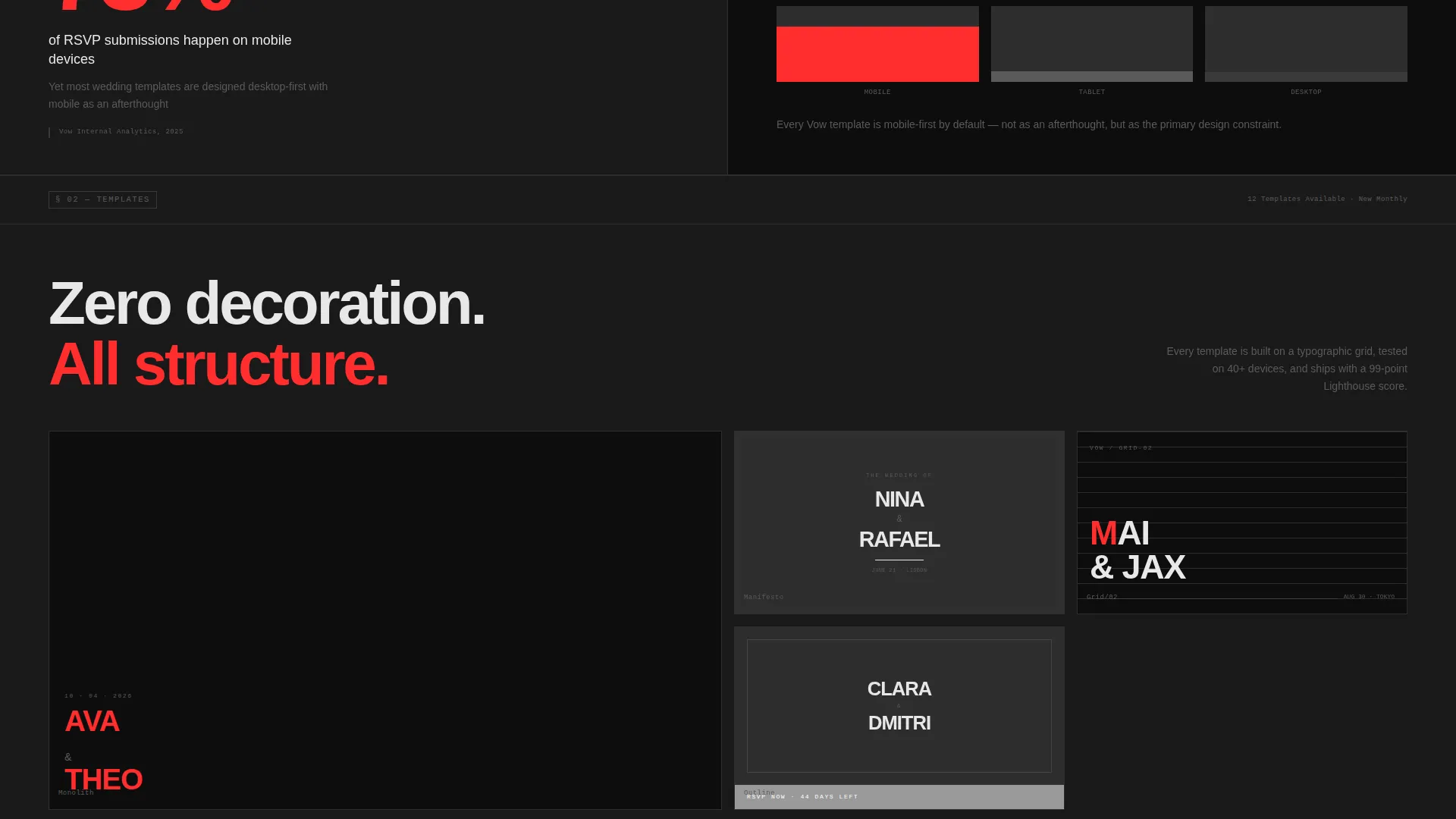 Bold Brutalist Wedding Landing Page Template