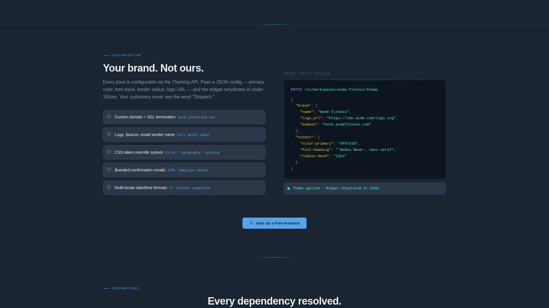 White-Label Booking Platform Landing Page Template