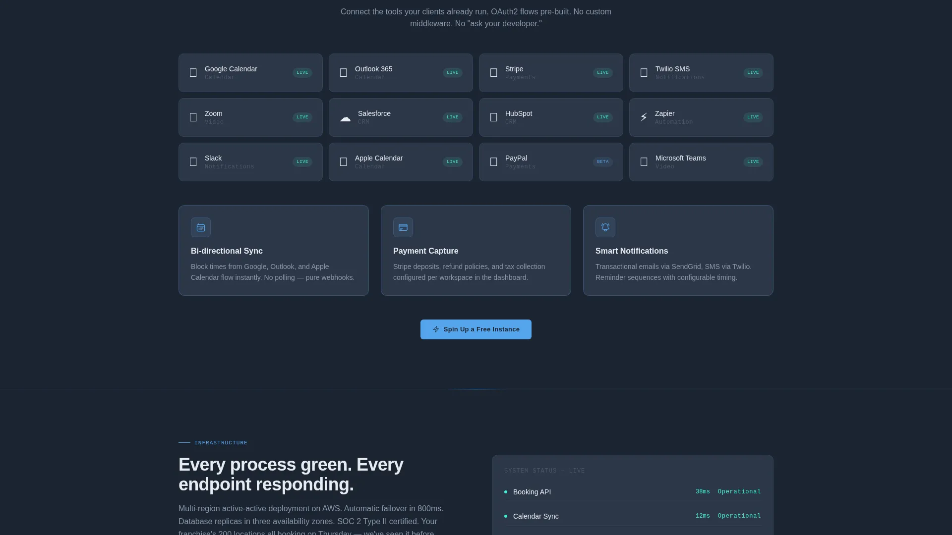 White-Label Booking Platform Landing Page Template