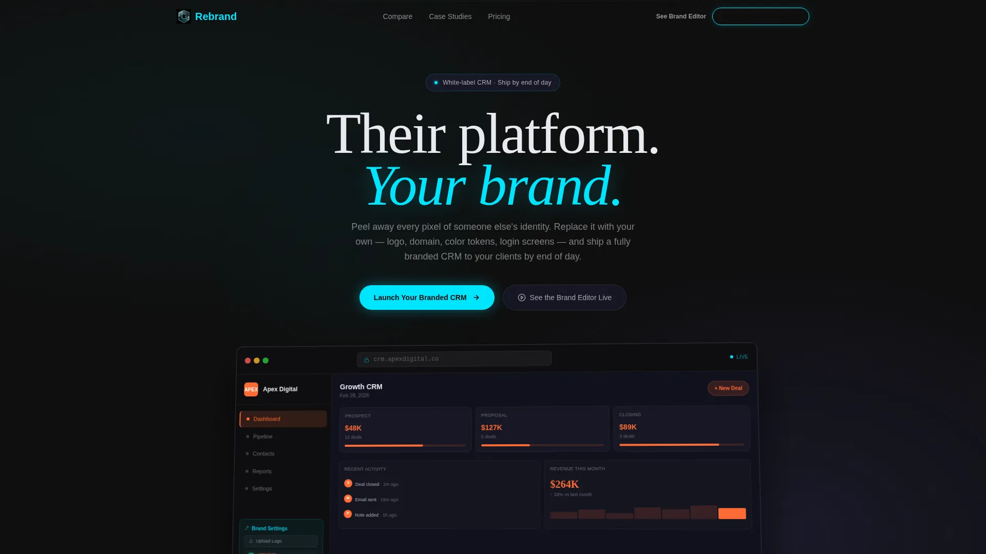White-Label CRM Comparison Landing Page Template