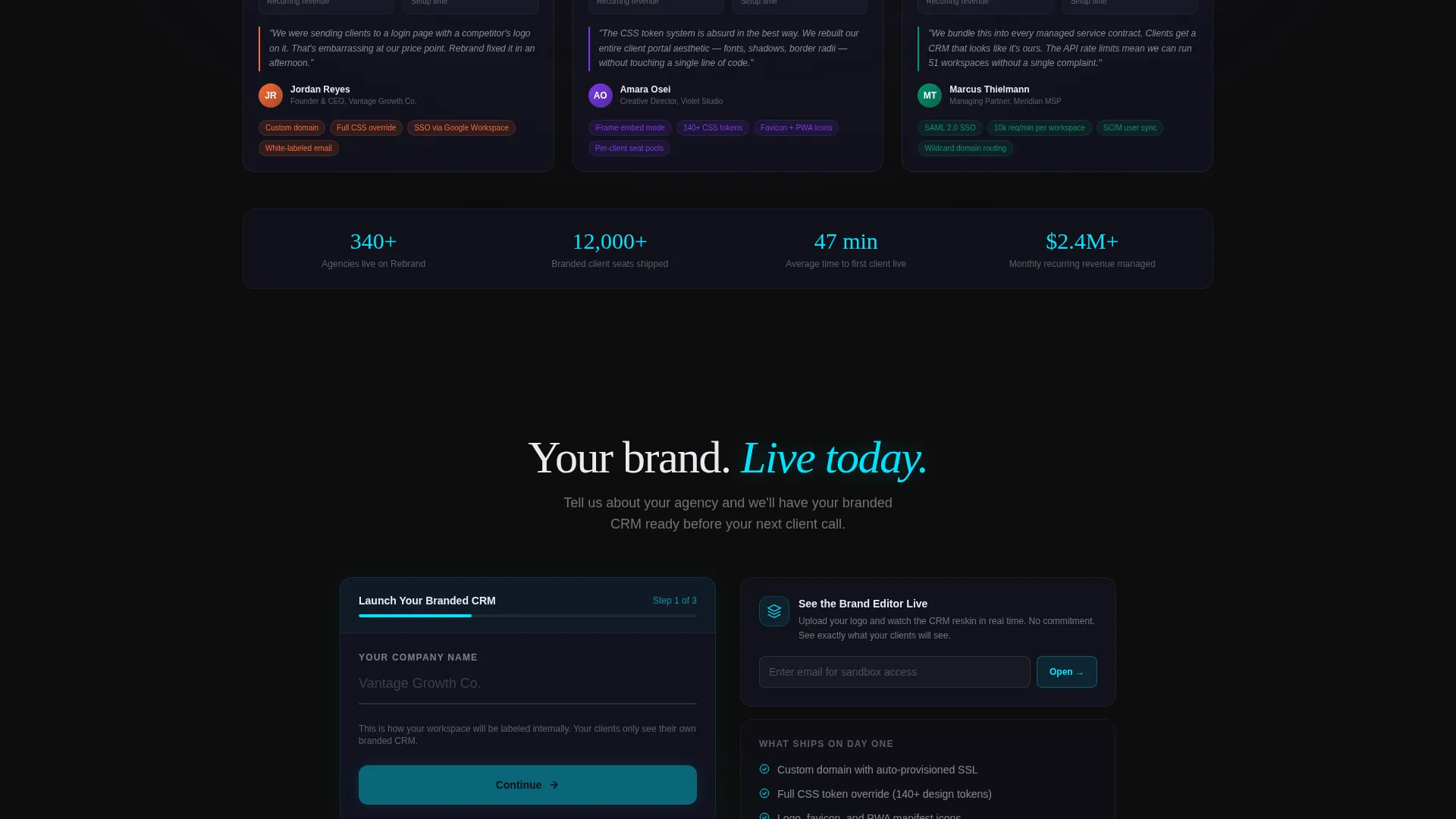 White-Label CRM Comparison Landing Page Template