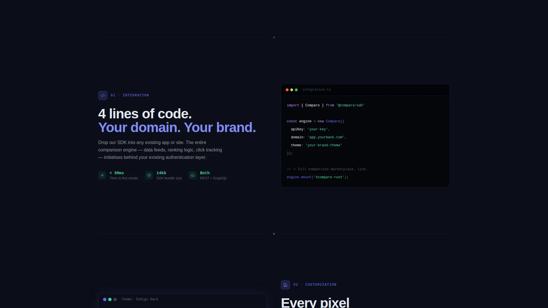 White-Label Comparison Platform Landing Page
