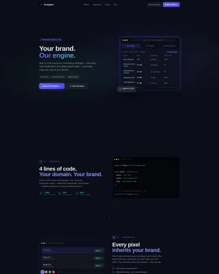 White-Label Comparison Platform Landing Page