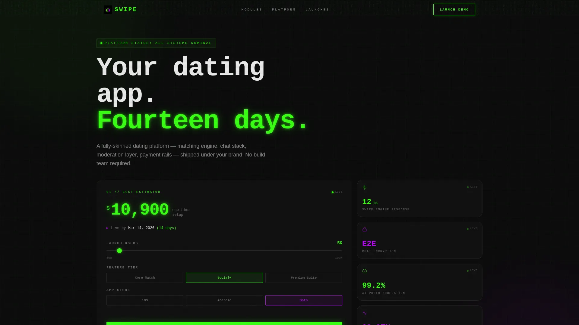 White-Label Dating App Landing Page Template