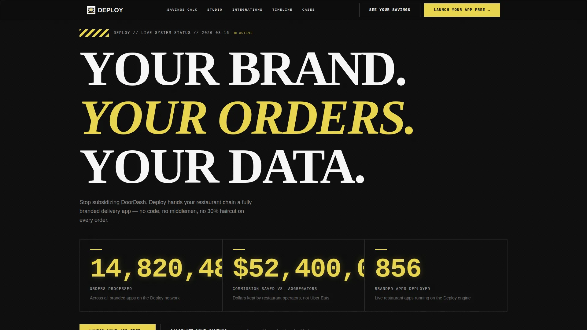 White-Label Food Delivery App Landing Page Template
