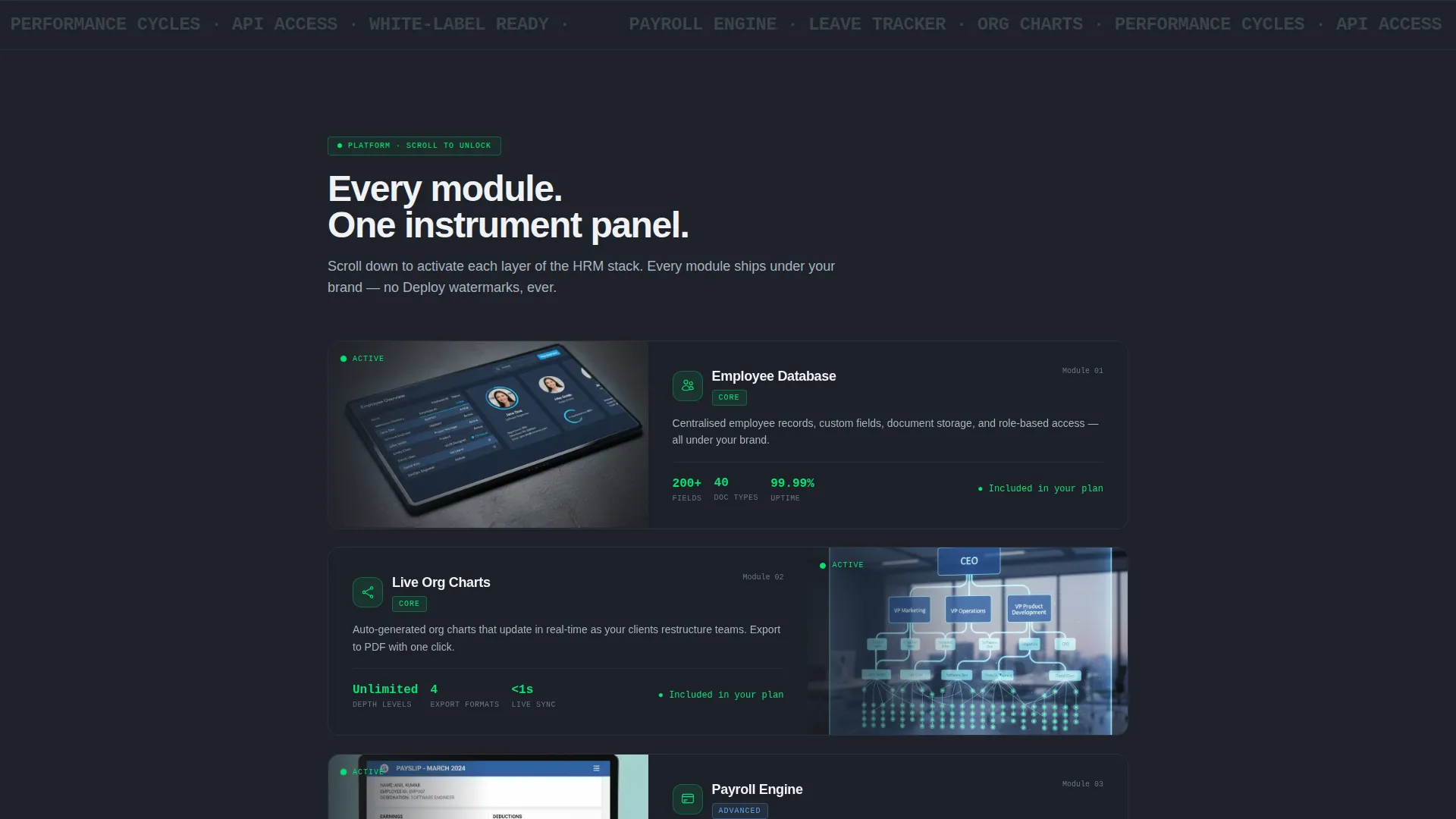 White-Label HRM Platform Landing Page Template